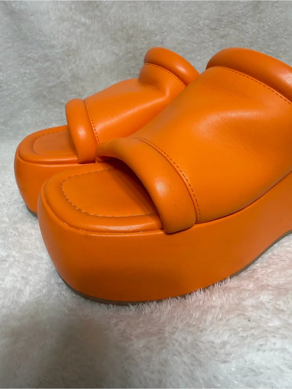 Wild Fable Neon Orange Platform Chunky Slide Sandals Size 8.5 New